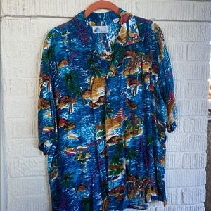 Islander Blue and Brown Tropical Shirt